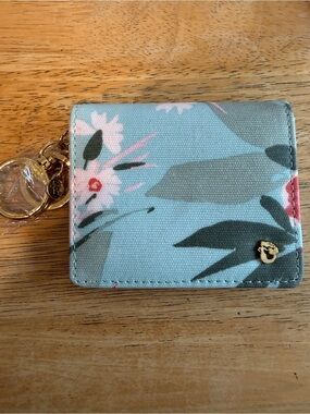 Spartina 449 NWOT Floral Canvas Card Holder Wallet Keychain